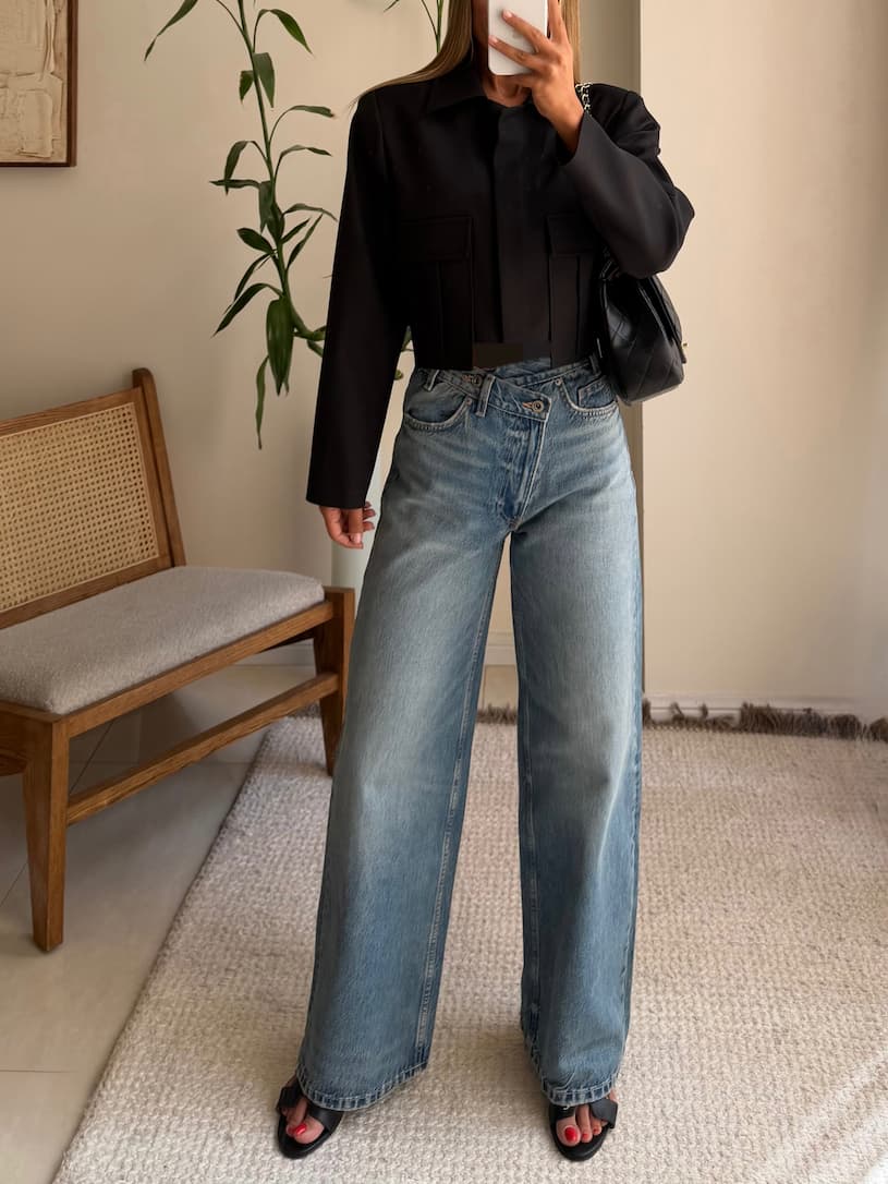 Pull&Bear Cross Waist Wide | Santorini Blue
