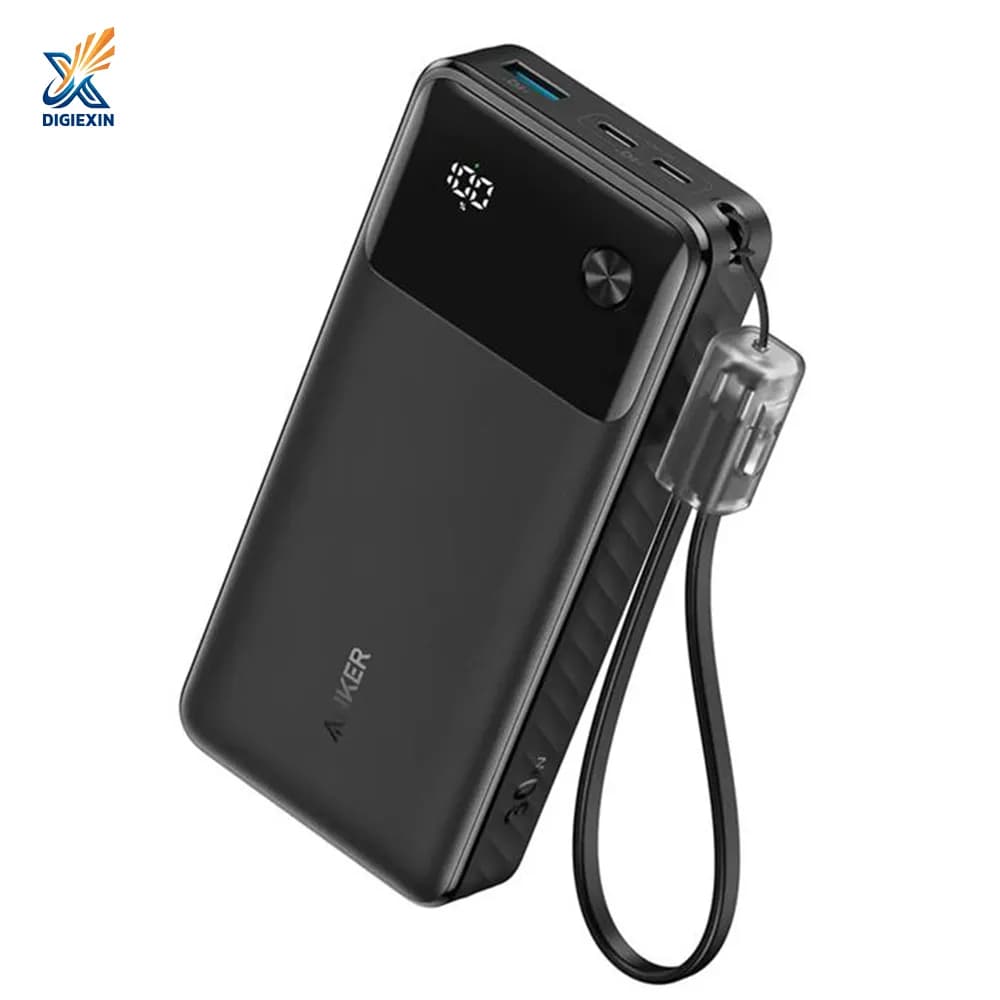 پاوربانک ۳۰ وات انکر مدل Anker A1384 ظرفیت ۲۰۰۰۰ میلیآمپر ساعت (به همراه کابل USB‑C) — تصویر ۲