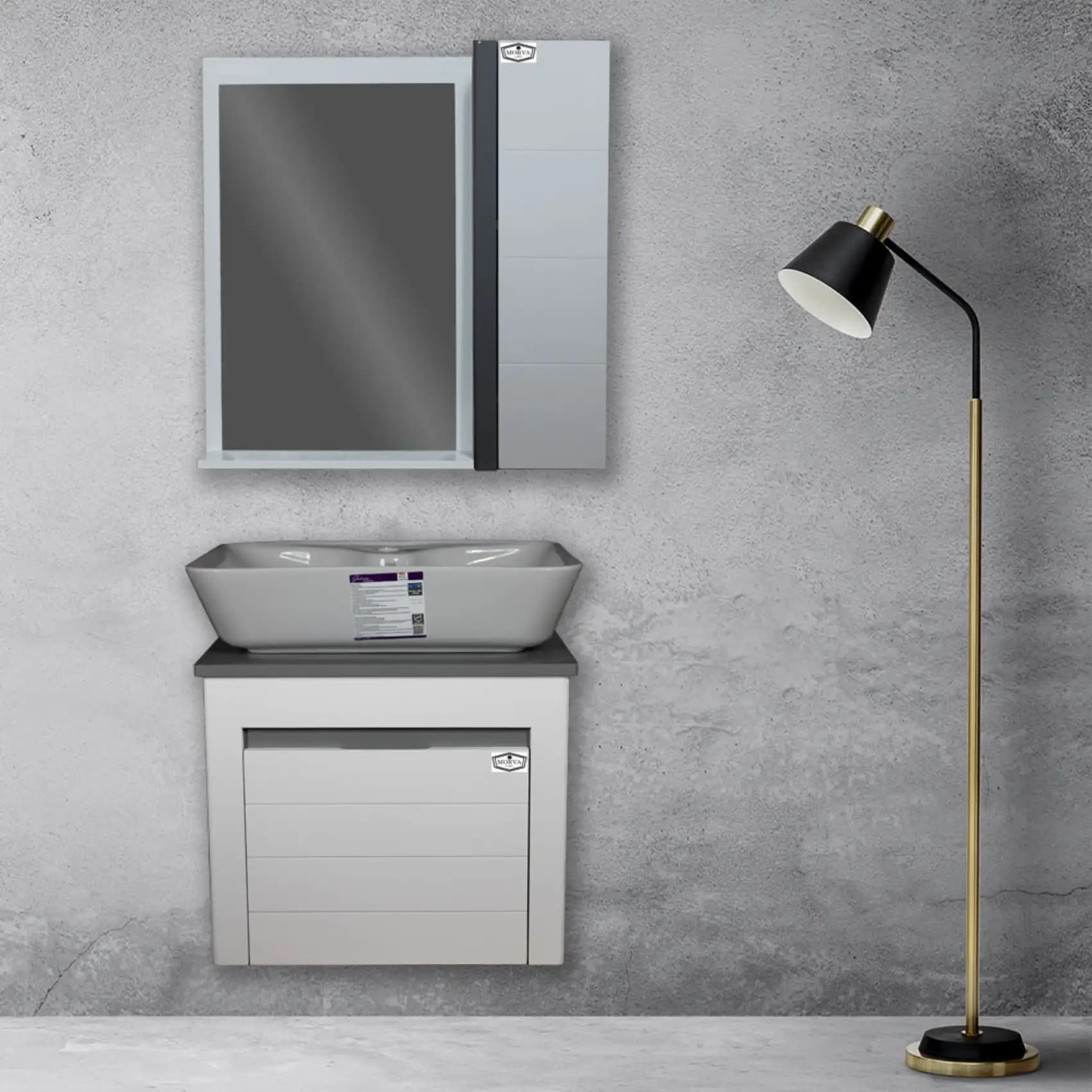 فول ست روشویی کابینتی سهند 50 طوسی مرواکابین