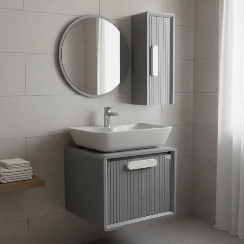 فول ست روشویی کابینتی ساینا 50 طوسی مرواکابین