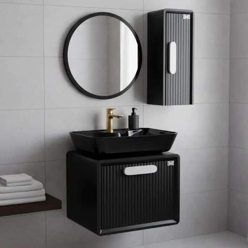 فول ست روشویی کابینتی ساینا 50 مشکی مرواکابین