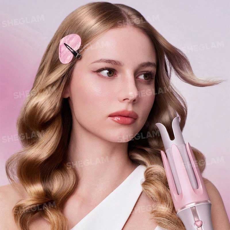 دستگاه کرلی مو شیگلم رنگ صورتی — تصویر ۵