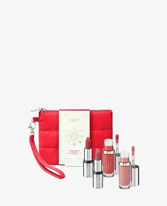 ست رژلب و لیپ گلاس کیکو (Snow-Kissed Holiday Collection) — تصویر ۳