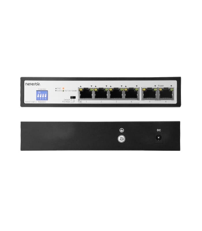 سوییچ 6 پورت POE 10/100/1000 برند NETERBIT مدل NGS-F1006P-A — تصویر ۳