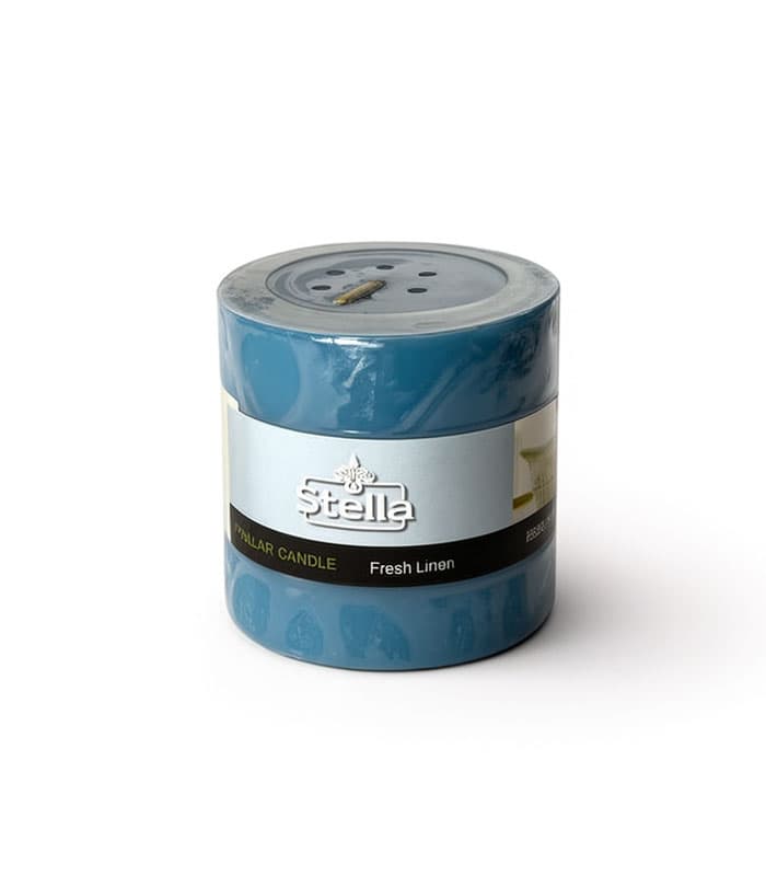 شمع استوانه‌ای معطر استلا مدل Fresh Linen سایز 7.5×7.5 سانتی‌متر