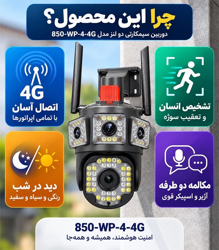دوربین سیمکارتی 4G دو لنز اوکم مدل QQ850-WP-4-4G — تصویر ۷