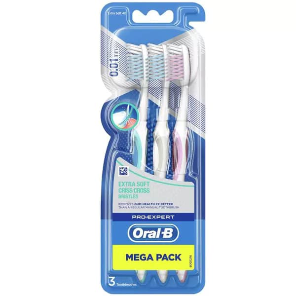 مسواک اورال بی (Oral-B) 3 عددی اصل Extra Soft Criss Cross