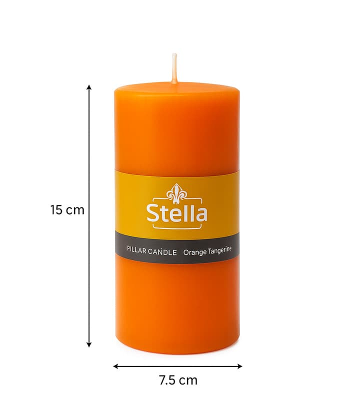 شمع استوانهای Stella رایحه پرتغال – 7.5×15 سانتیمتر