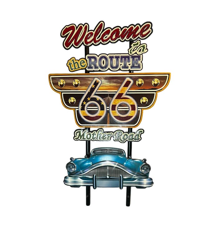 تابلو فلزی “Welcome to the Route 66” با چاپ برجسته — تصویر ۲