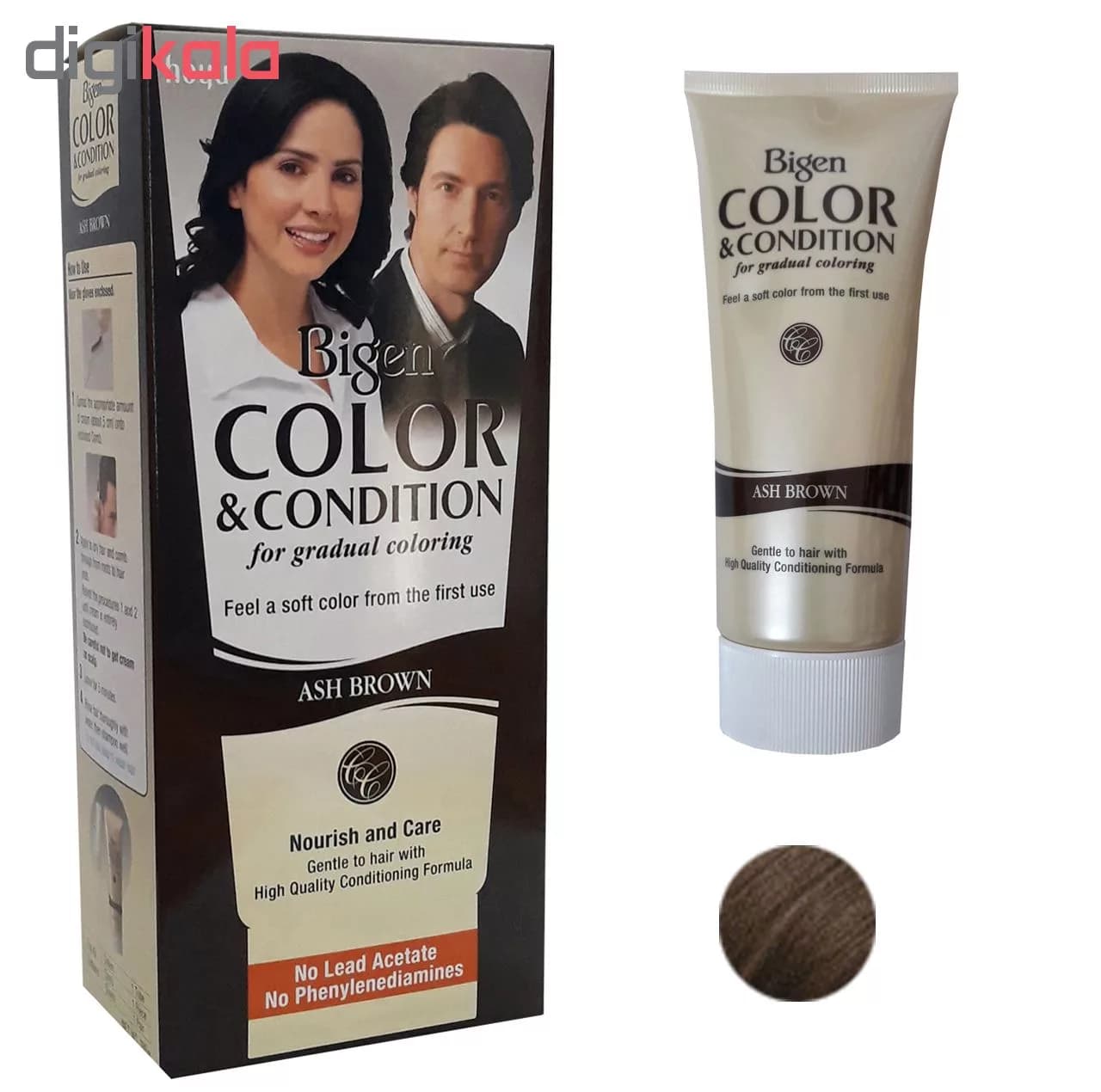 کیت رنگ مو بیگن سری Ash Brown حجم 180 میلی لیتر رنگ قهوه ای خاکستری — تصویر ۴