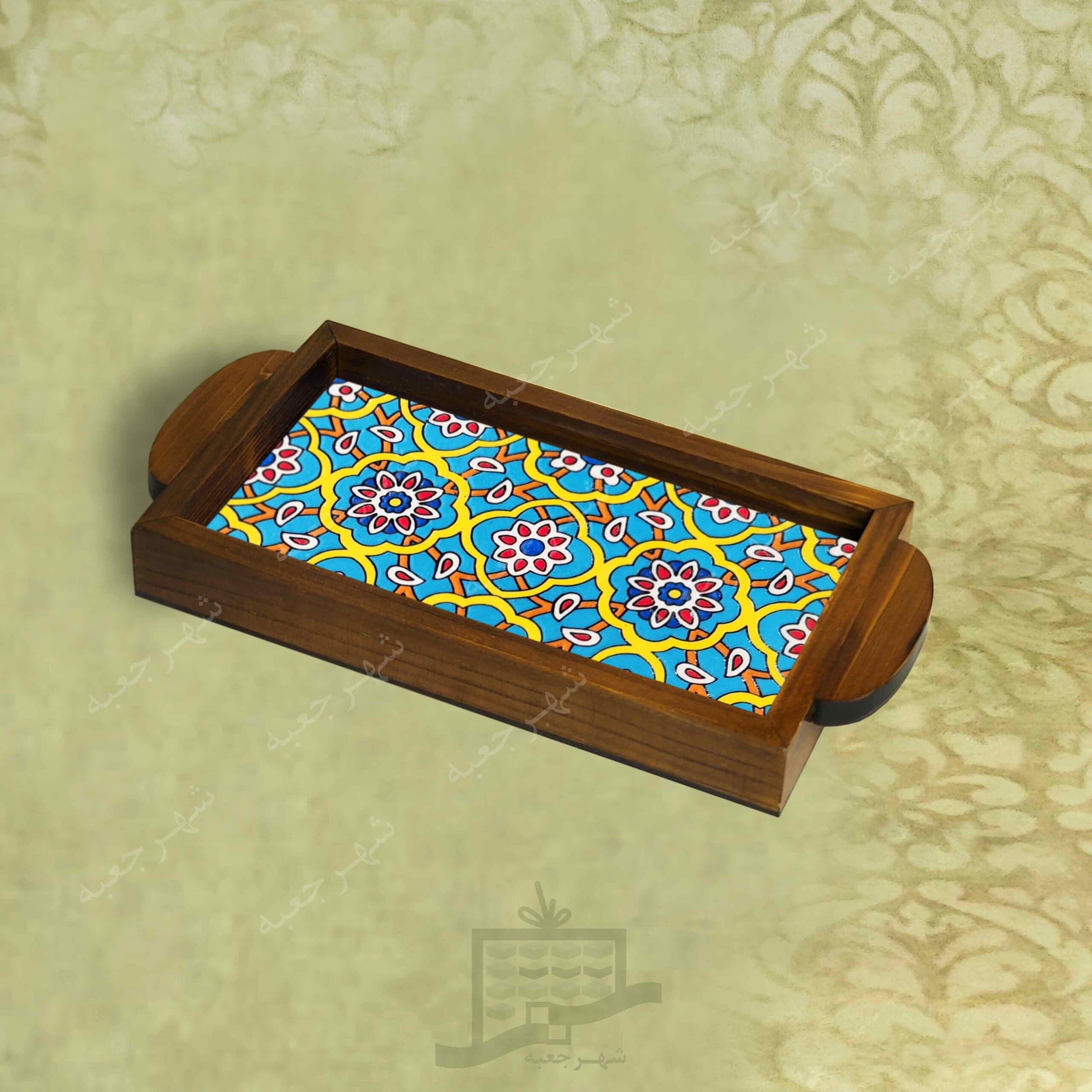 سینی قهوه (طرح B5.2.22)-قهوه خوری کوچک،دو شات یا تکی،سرو اسپرسو،سطح کاشی