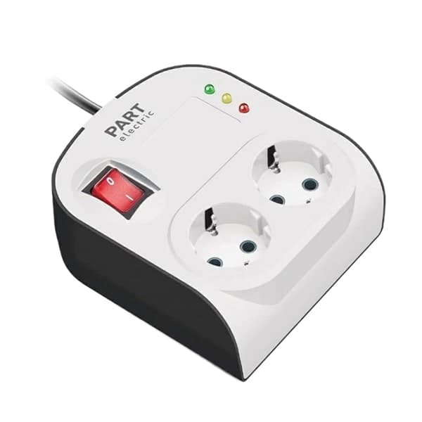 محافظ برق ارت دار 2 خانه یخچال فریزر با کلید ایمنی پارت الکتریک