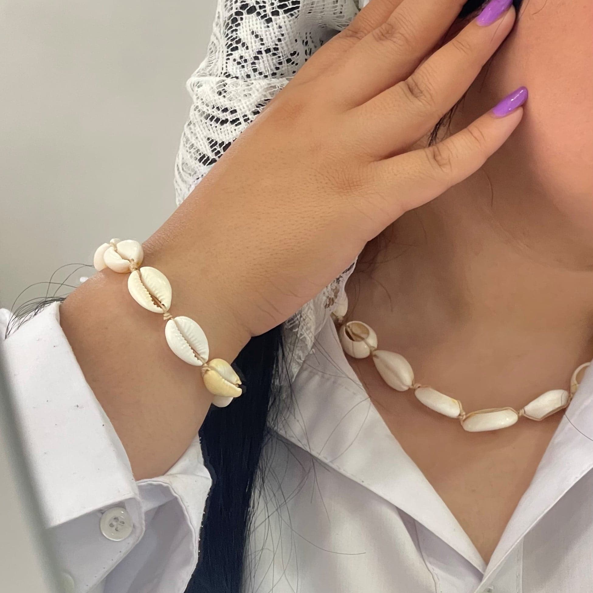 گردنبند و دستبند صدفی کد1 — تصویر ۸