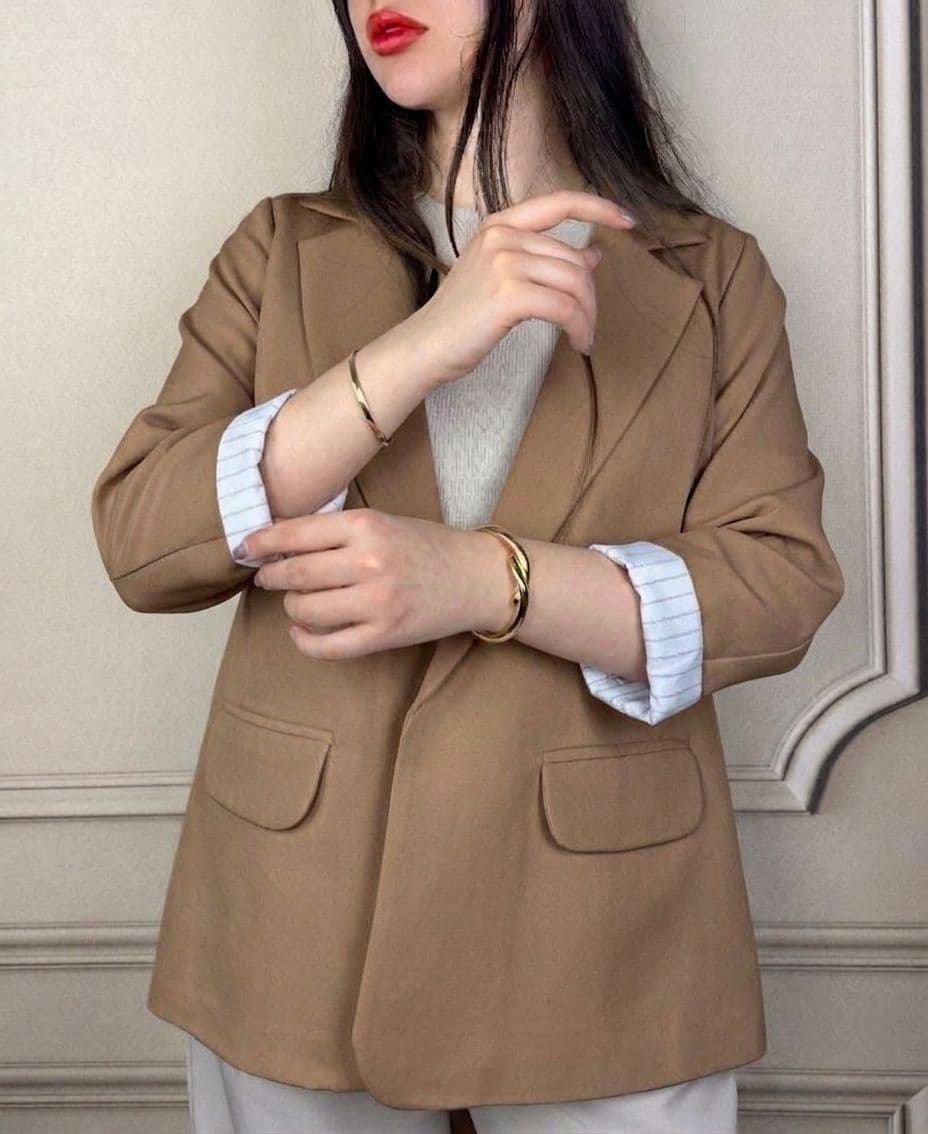 کت زنانه بلوئه آستین راهراه