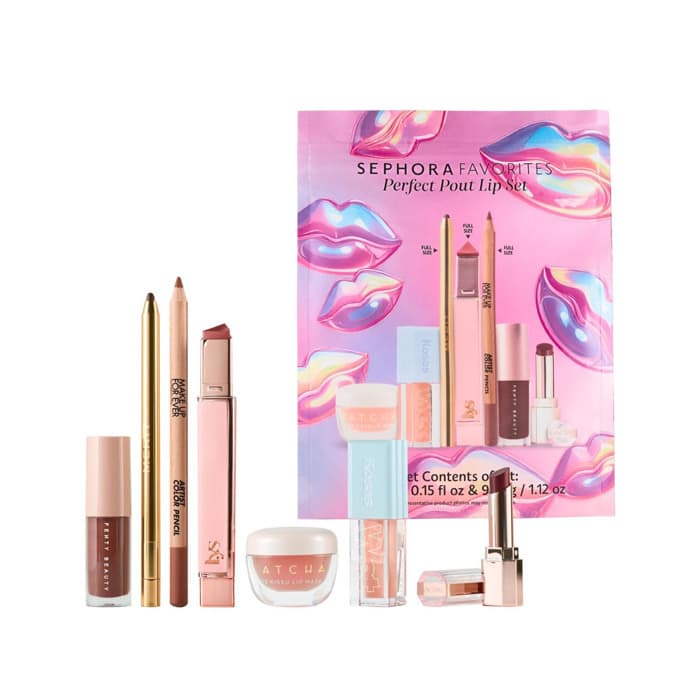رژلب ، بالم لب ، لیپ گلاس جدا شده از پک سفورا SEPHORA FAVORITES PERFECT POUT LIP SET