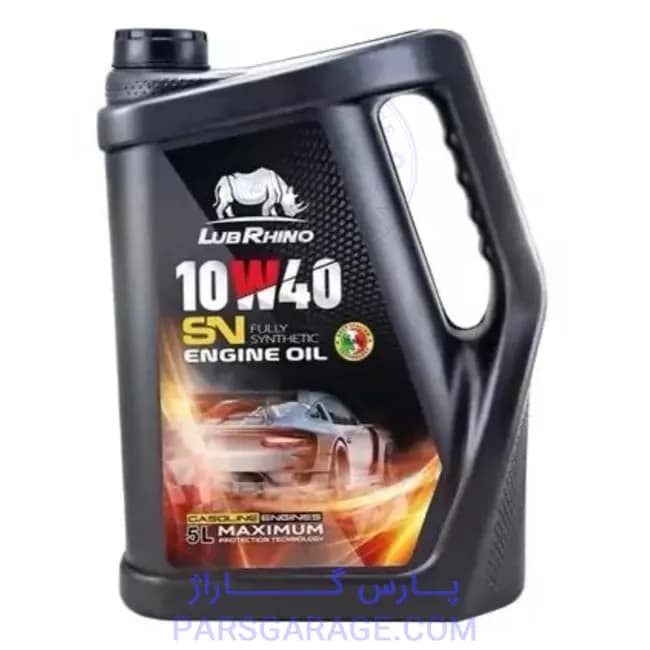 روغن موتور SN لوبرینو Lubrhino حجم 5 لیتر 10W40 — تصویر ۲