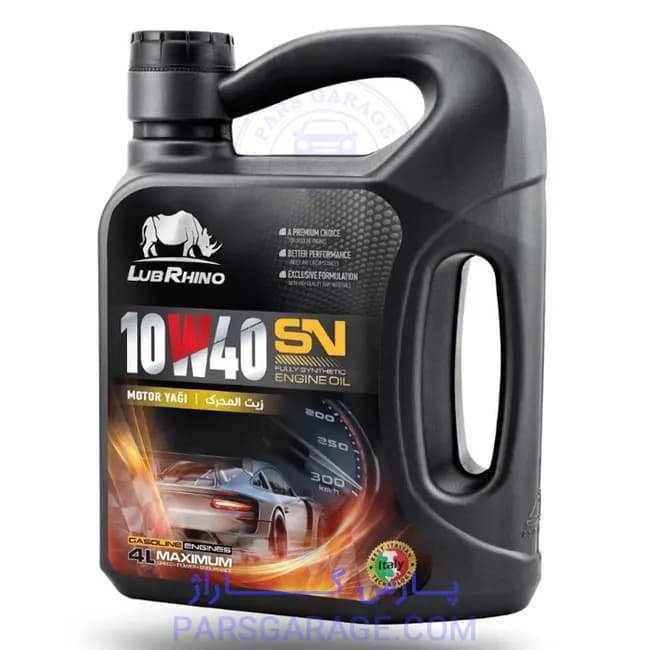 روغن موتور SN لوبرینو Lubrhino حجم 4 لیتر 10W40 — تصویر ۲