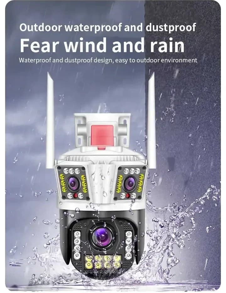 دوربین مینی اسپیددام 8مگاپیکسل سیمکارتی 3 لنزه v380 pro سه تصویر همزمان — تصویر ۵
