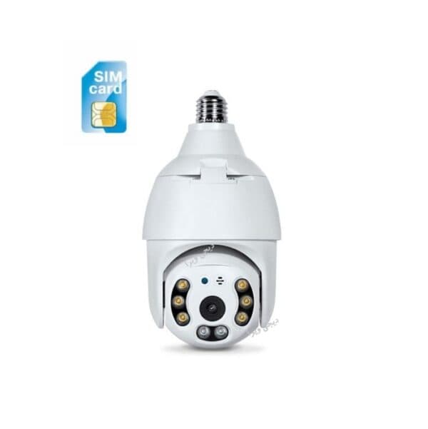 دوربین لامپی 4مگاپیکسل سیم کارت خور چرخشی V380 دید در شب رنگی وارم لایت — تصویر ۶