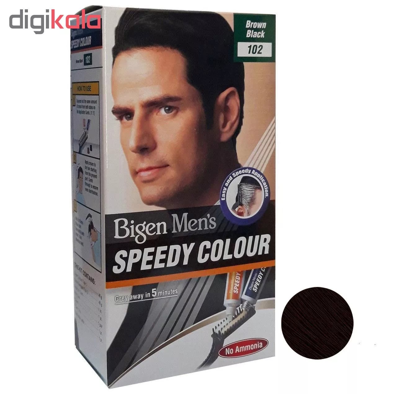 کیت رنگ مو بیگن سری Speedy Colour شماره 102 حجم 40 میلی لیتر رنگ قهوه ای تیره — تصویر ۳
