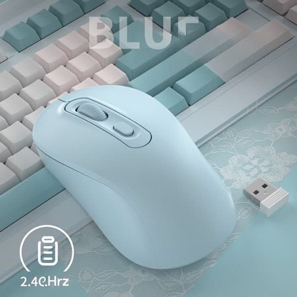 موس بی سیم wireless برند Lexa آبی یکسال گارانتی — تصویر ۲