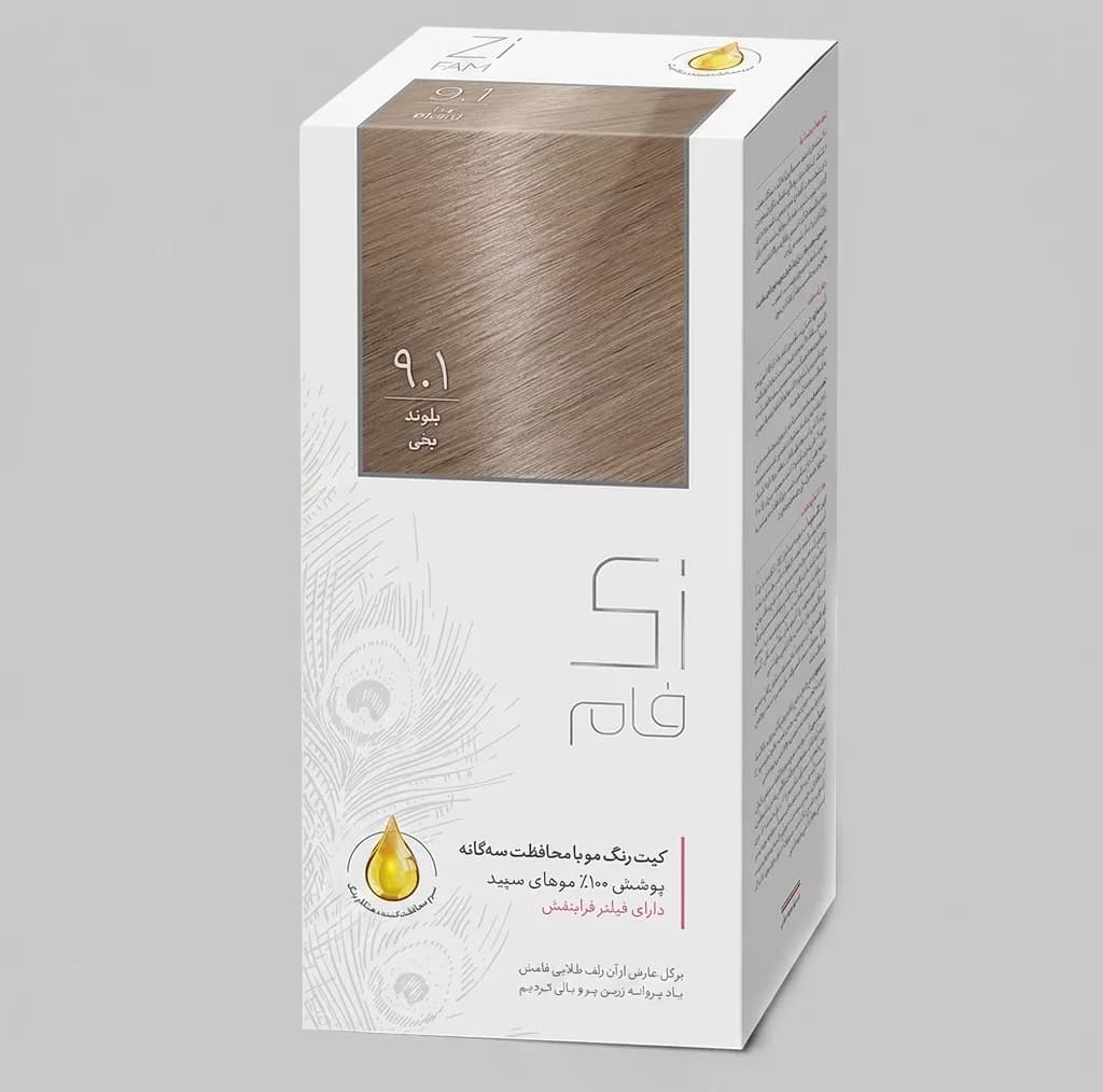 کیت رنگ مو زی فام شماره 9.1 حجم 50 میلی لیتر بلوند یخی