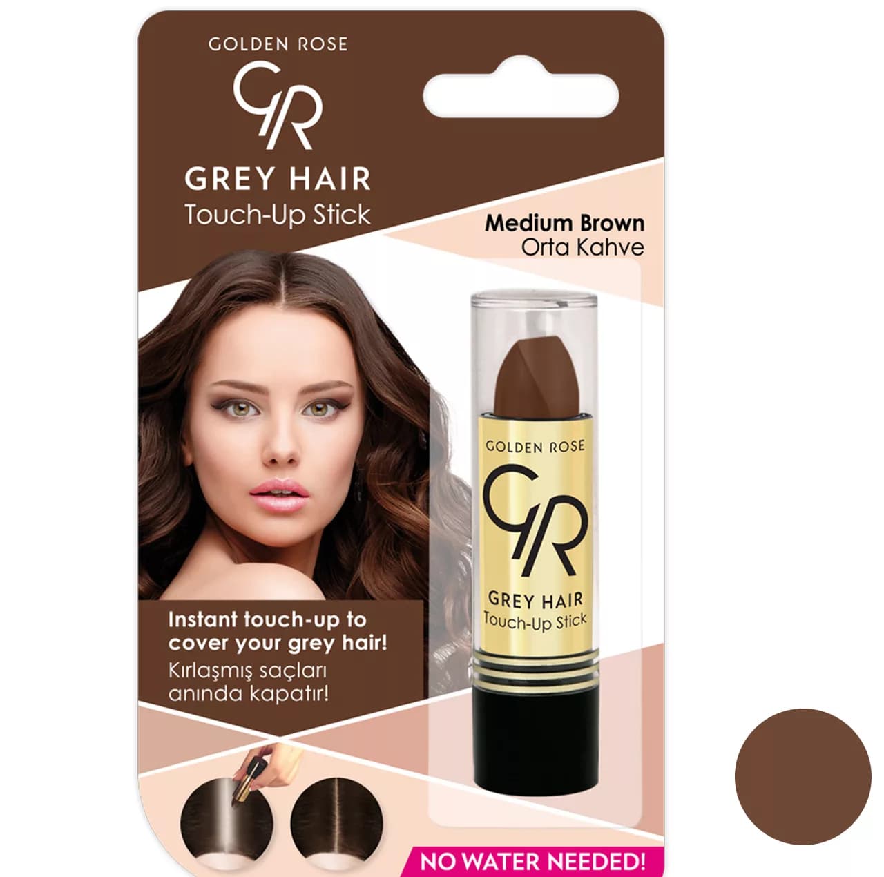 رژ مو گلدن رز مدل Medium Brown — تصویر ۲