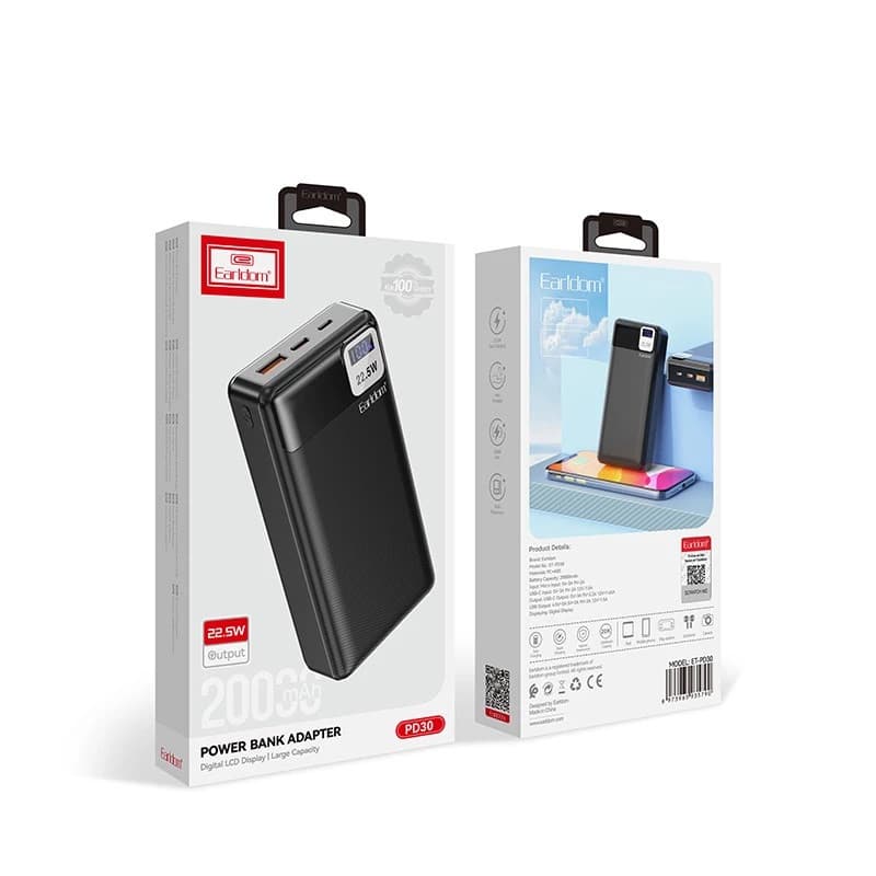 پاور بانک 20000 فست شارژ ارلدام Earldom ET-PD30 22.5W — تصویر ۱۰