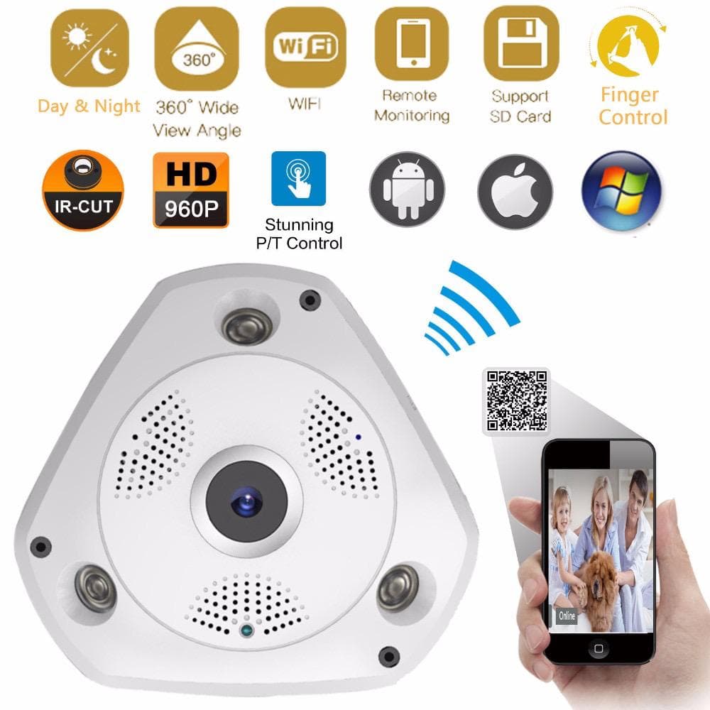 دوربین مداربسته چشم ماهی 360درجه بیسیم VR CAM وایفای تحت شبکه