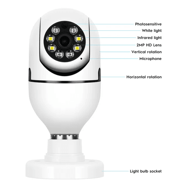 دوربین لامپی چرخشی 360 درجه V380 PRO