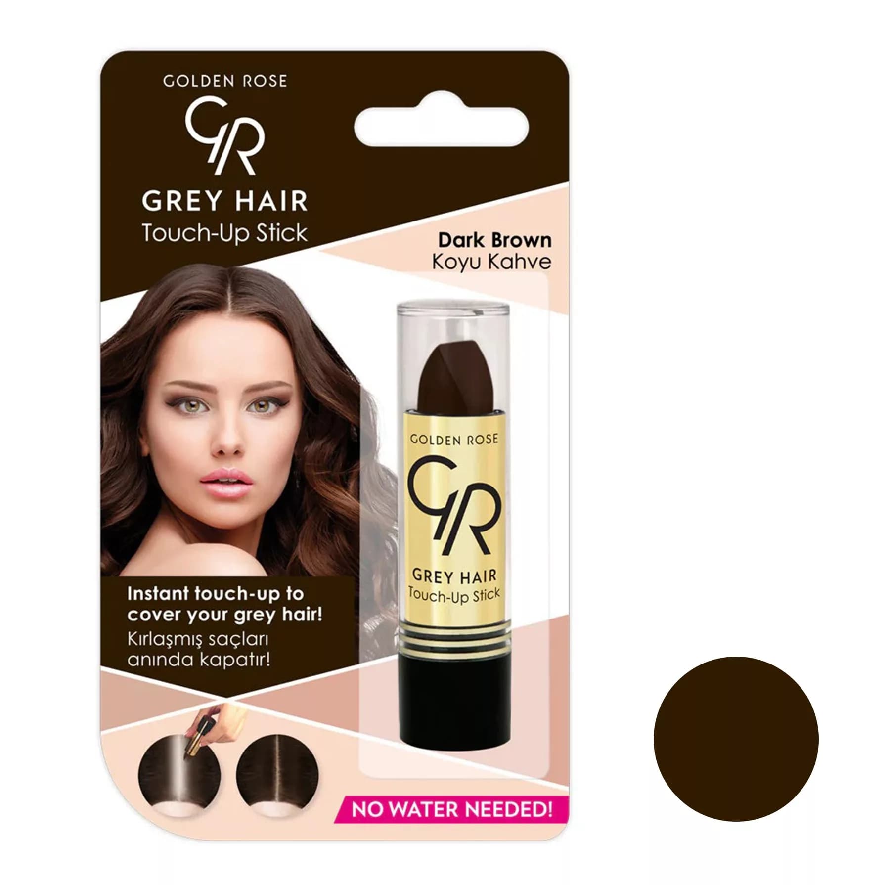 رژ مو گلدن رز مدل Dark Brown — تصویر ۴