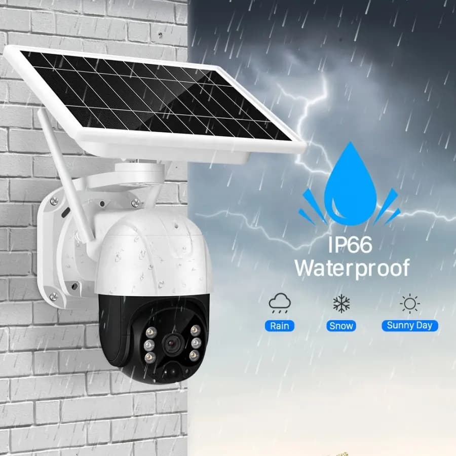 دوربین مینی اسپیددام سیمکارتی 2مگاپیکسل با پنل خورشیدی v380pro دید در شب رنگی — تصویر ۷