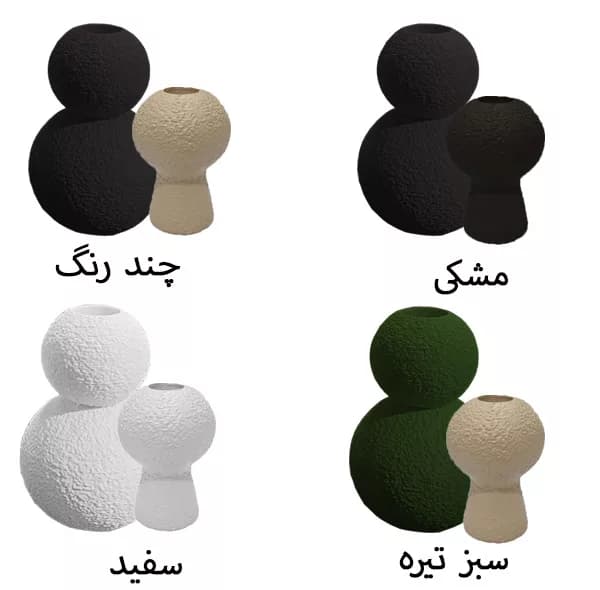 شمعدان مدل توپی مناسب برای شمع مخروطی مجموعه ۲ عددی — تصویر ۵