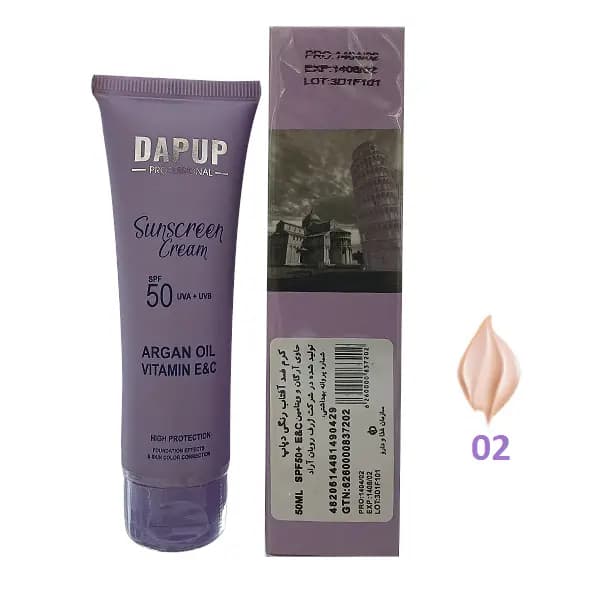 کرم ضد آفتاب رنگی دپاپ SPF 50 | روغن آرگان و ویتامین E و C