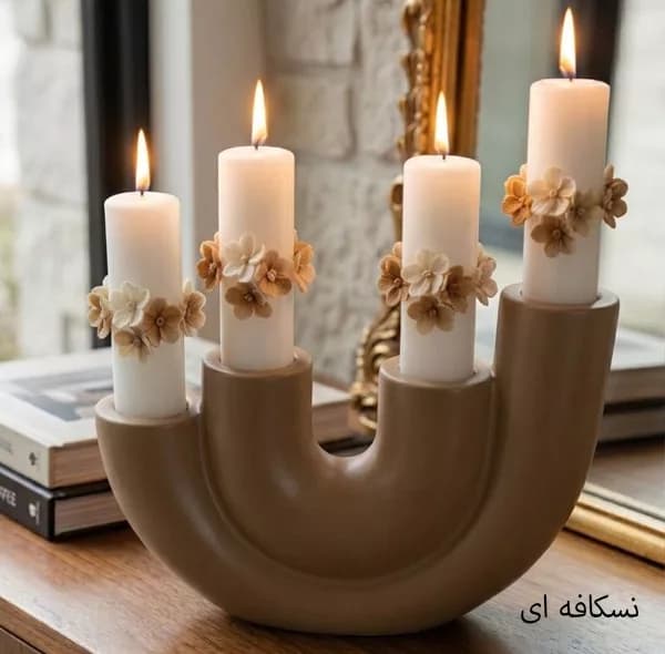 جاشمعی مدل یو دوقلو مینیمال مناسب برای شمع مخروطی — تصویر ۴