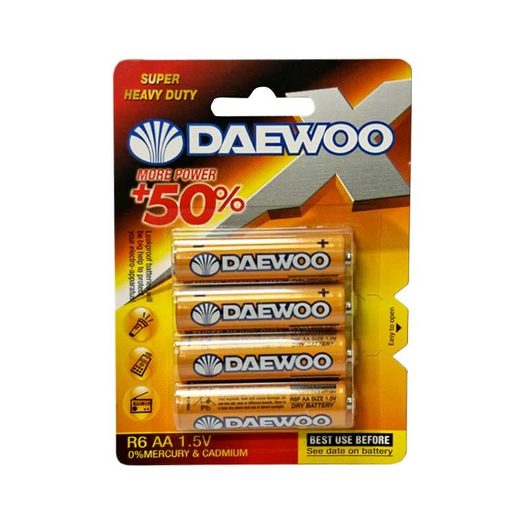 باتري قلمي DAEWOOمدل Super Heavy Duty کارتي 4 عددي — تصویر ۲
