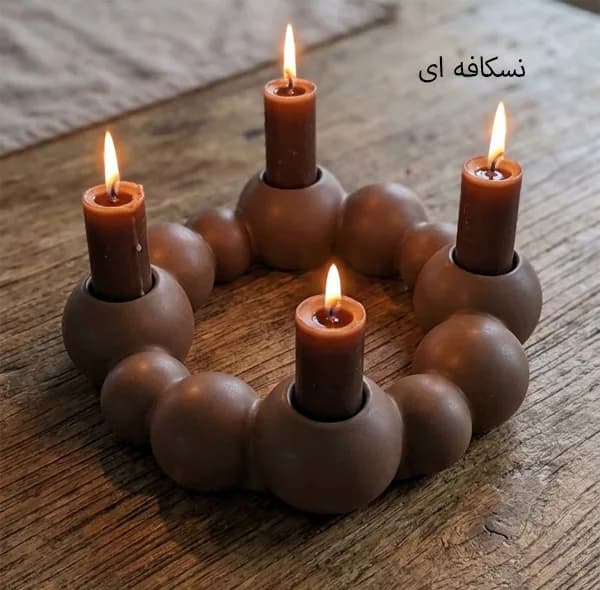 جاشمعی مدل مرواریدی مدرن مینیمال مناسب برای شمع مخروطی — تصویر ۶