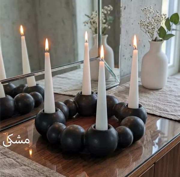 جاشمعی مدل مرواریدی مدرن مینیمال مناسب برای شمع مخروطی — تصویر ۳