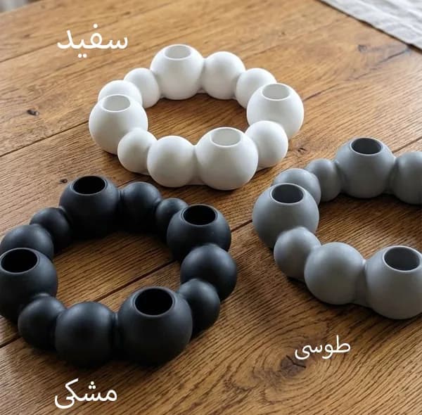 جاشمعی مدل مرواریدی مدرن مینیمال مناسب برای شمع مخروطی — تصویر ۴