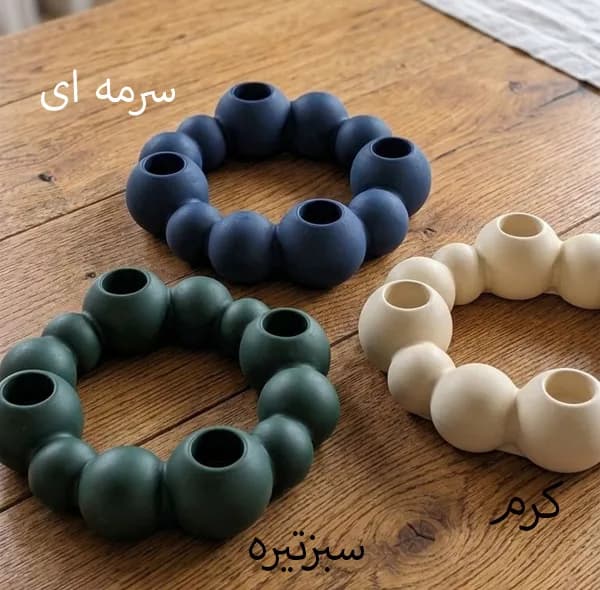 جاشمعی مدل مرواریدی مدرن مینیمال مناسب برای شمع مخروطی — تصویر ۵