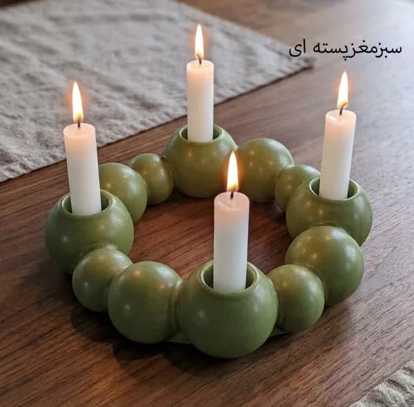 جاشمعی مدل مرواریدی مدرن مینیمال مناسب برای شمع مخروطی — تصویر ۷