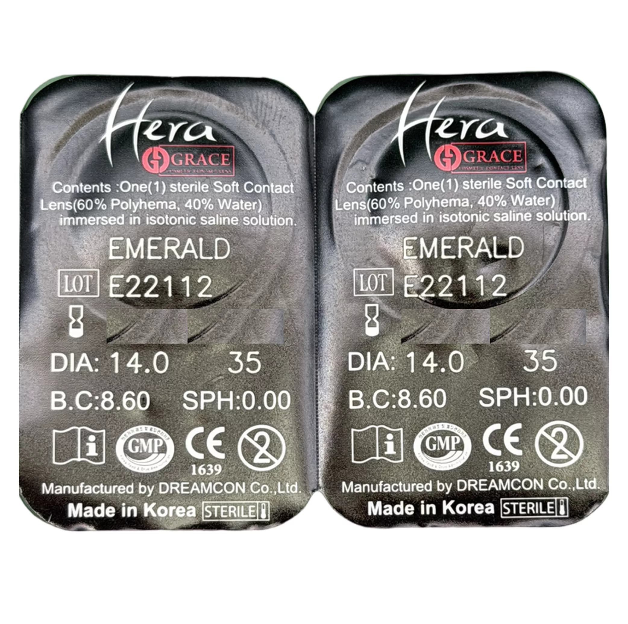 لنز چشم هرا گریس تمیم کانتکت لنز مدل EMERALD کد 35 رنگ طوسی دوردار — تصویر ۵