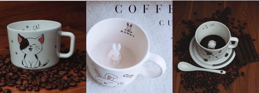 ماگ برجسته گربه و خرگوش کد 669