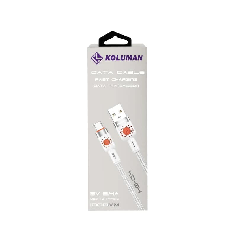 کابل شارژ کلومن مدل KOLUMAN KD-04 یو اس بی به تایپ سی — تصویر ۲