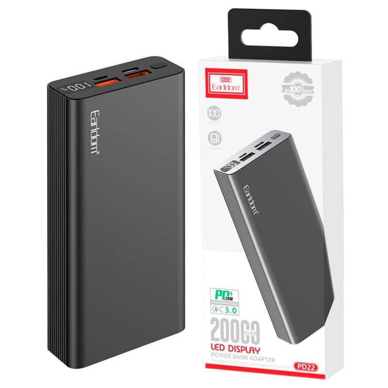 پاوربانک فست شارژ 20000 ارلدام Earldom ET-PD22 QC3.0 PD 22.5W — تصویر ۳