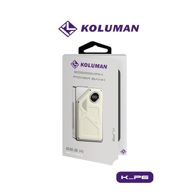 پاوربانک کولومن مدل KOLUMAN K-P6 ظرفیت 20000 میلی آمپر PD 22.5W — تصویر ۵