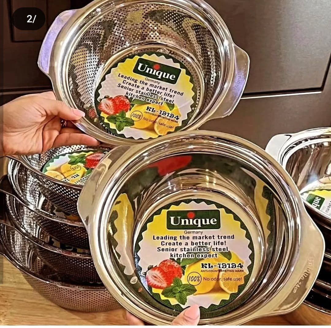 آبکش و لگن دسته دار 10 پارچه یونیک کد 579 — تصویر ۲