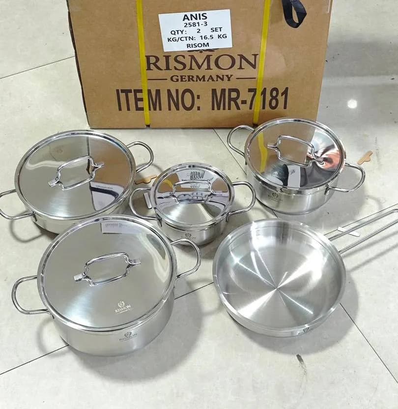 سرویس قابلمه ۹ پارچه استیل ریسمون مدل MR-7192 — تصویر ۴
