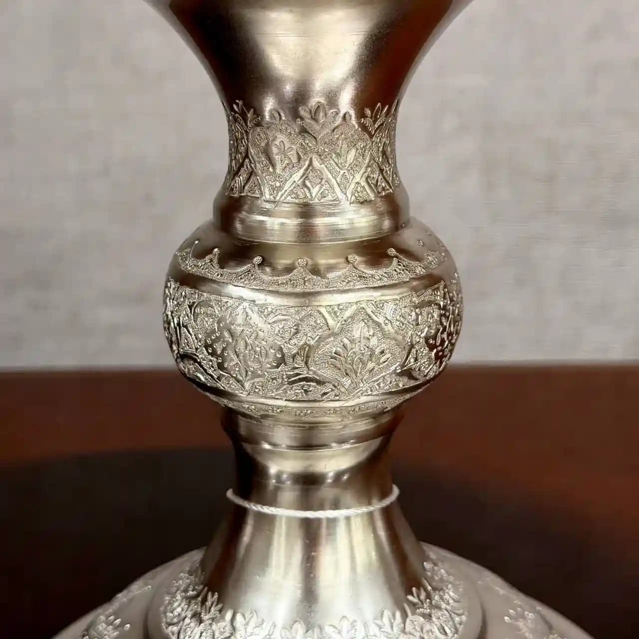 کاسه گرد نقره پایه دار قلم ترنج — تصویر ۵
