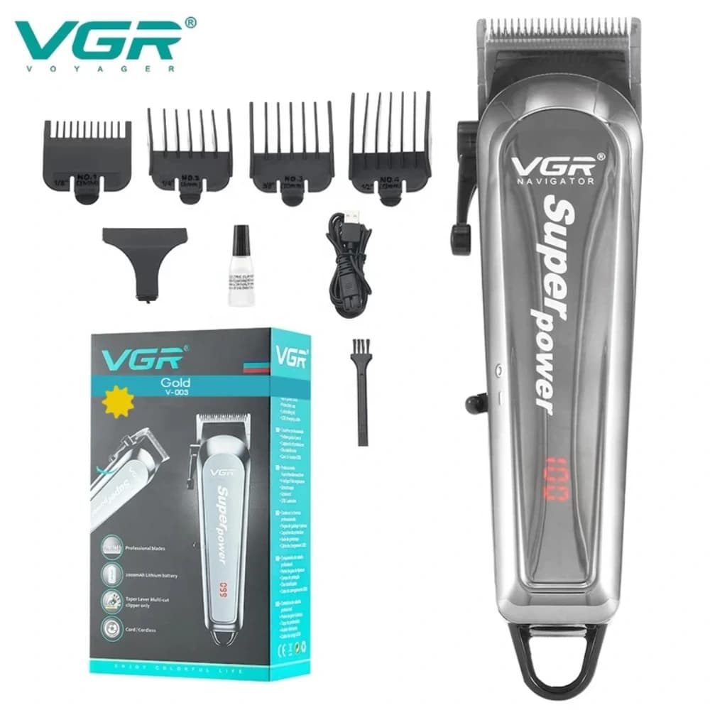 ماشین اصلاح موی سر و صورت شارژی وی جی ار مدل V-060(Gold) — تصویر ۵